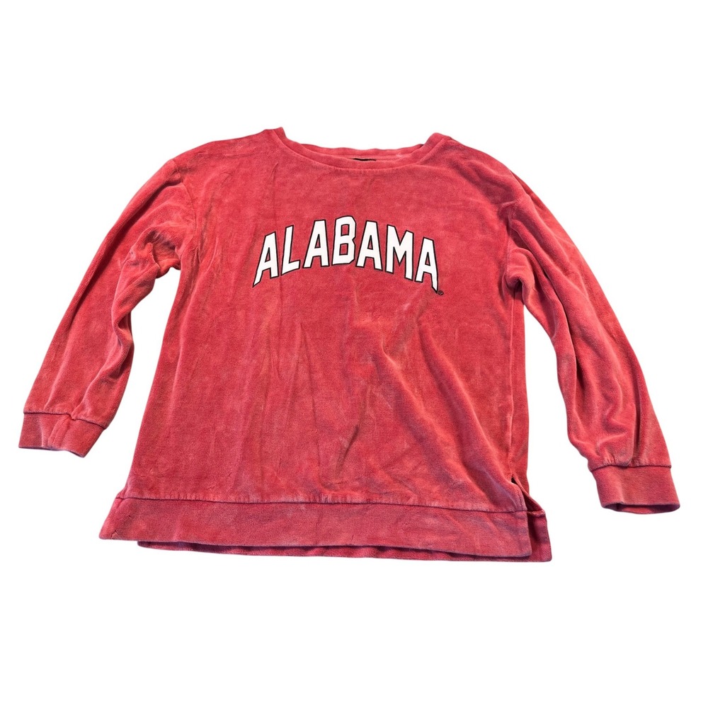 Game Day Couture Alabama Crimson Tide Womens M Red Velour Long Sleeve Top